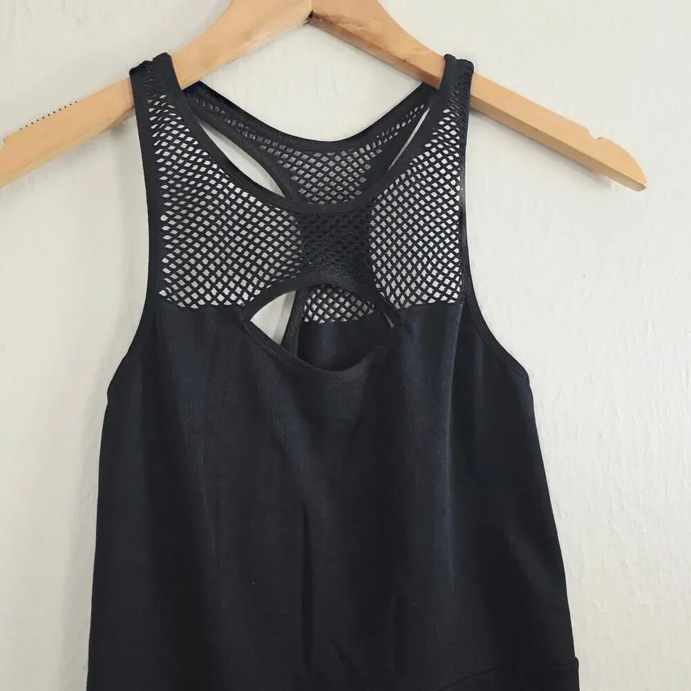 FP Movement Free Style Mesh Halter Top One Piece Onesie Black M L Medium/Large